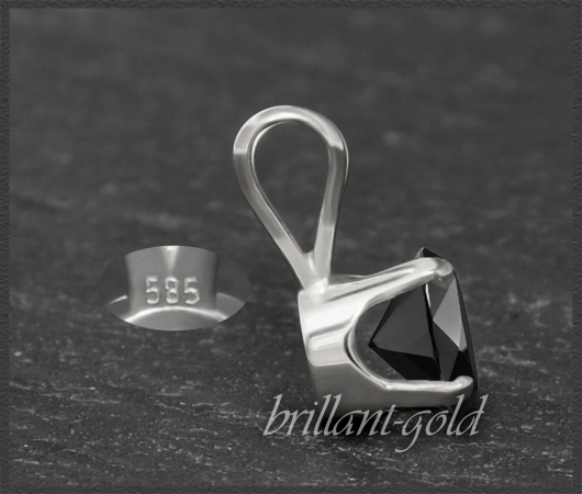 Anhänger 585 Gold schwarzer Saphir 4,5,6,7mm